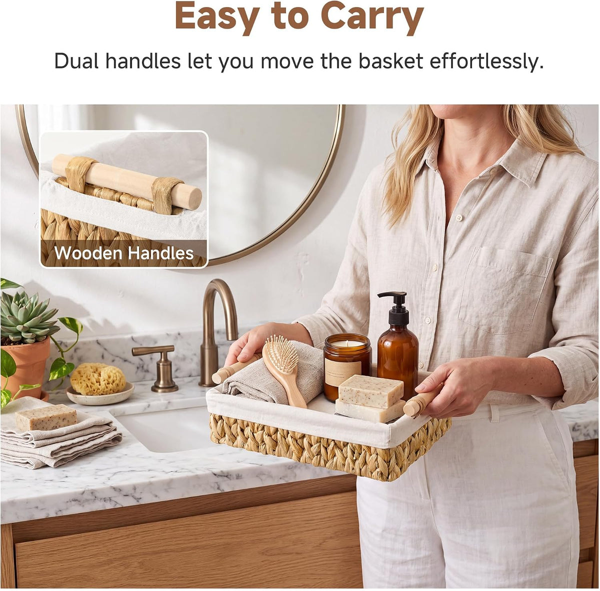 StorageWorks Bathroom Basket for Toilet Tank Top, Toilet Paper Baskets