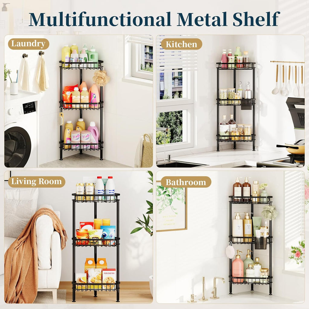 Consumest Corner Shower Caddy Stand - Rustproof Bathroom Organizer&Storage