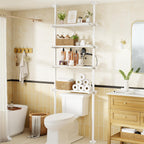 Over The Toilet Storage Shelf No Drill 4-Tier Adjustable Bathroom Organizer