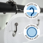 S&T INC. Shower Organizer and Caddy, 2 Pack, 14" x 30", White