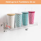 upsimples 4 Pcs 15" Acrylic Shelves for Wall Storage and Organizer, Clear