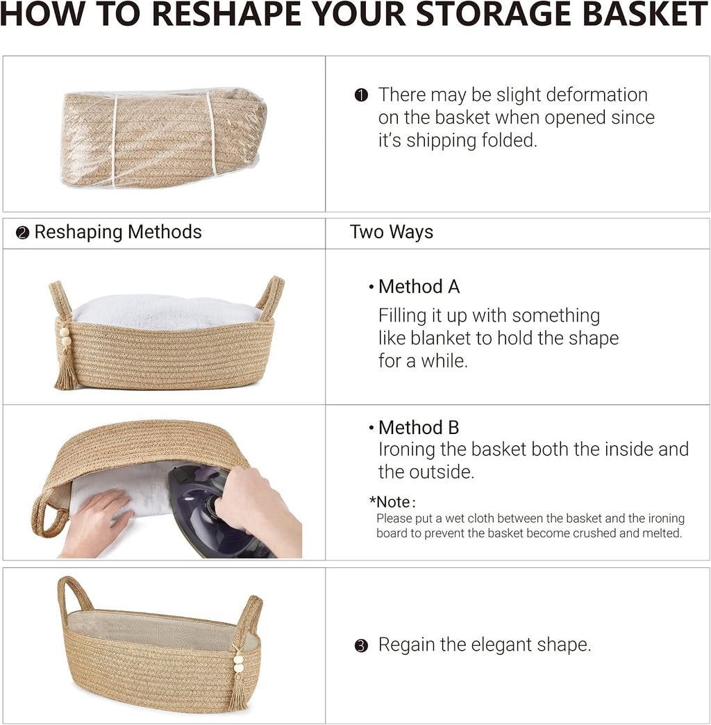 Mkono Toilet Paper Basket, Boho Bathroom Decor, Small Storage Organizer