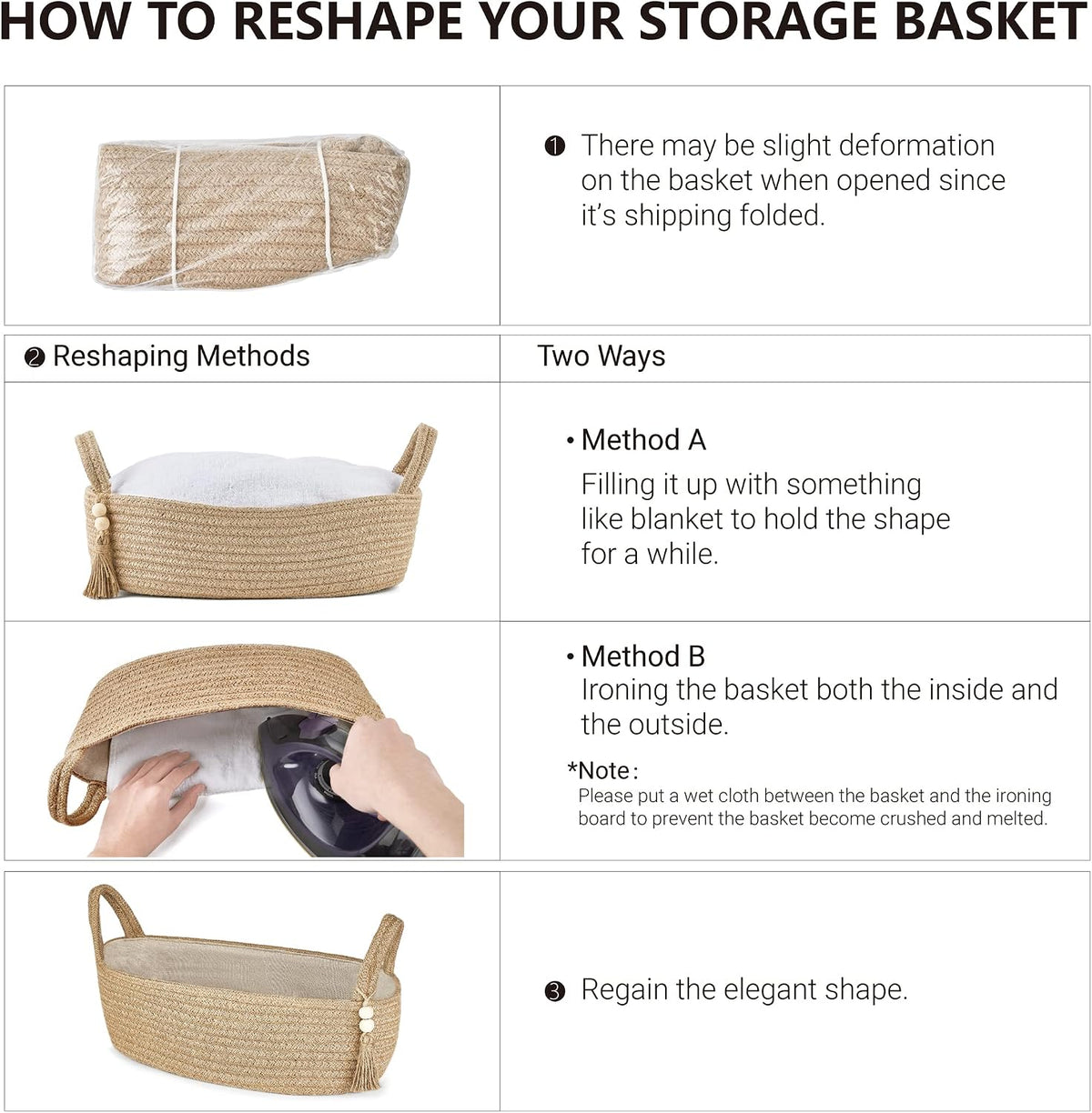 Mkono Toilet Paper Basket, Boho Bathroom Decor, Small Storage Organizer