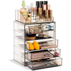 Sorbus Makeup Organizer, 7-Drawer Acrylic 2-Piece Set (Clear)