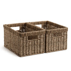 StorageWorks Wicker Baskets, Wicker Storage Baskets for Shelves, 2-Pack