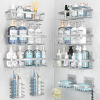 Liuoud 5 Pack Shower Caddy for Inside Shower, Gold Bathroom Storage Decor