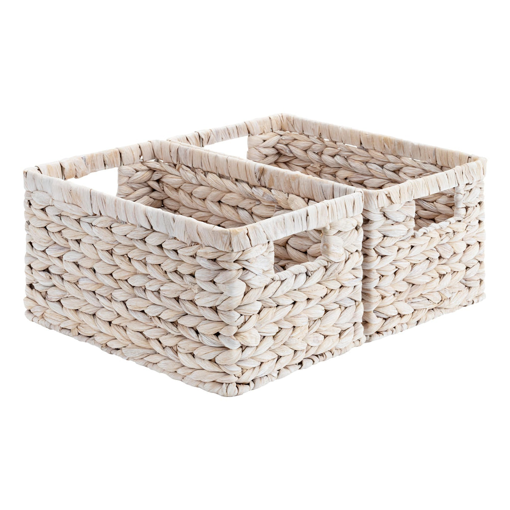 StorageWorks Wicker Baskets, Wicker Storage Baskets for Shelves, 2-Pack
