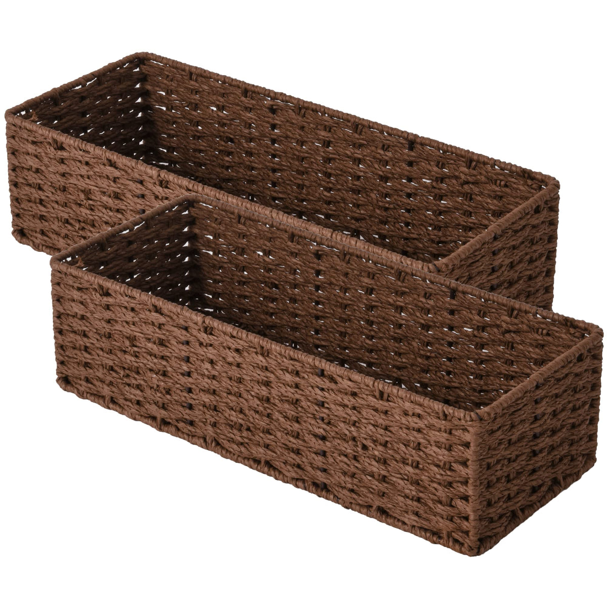 StorageWorks Wicker Toilet Paper Basket, Toilet Tank Basket for Bathroom