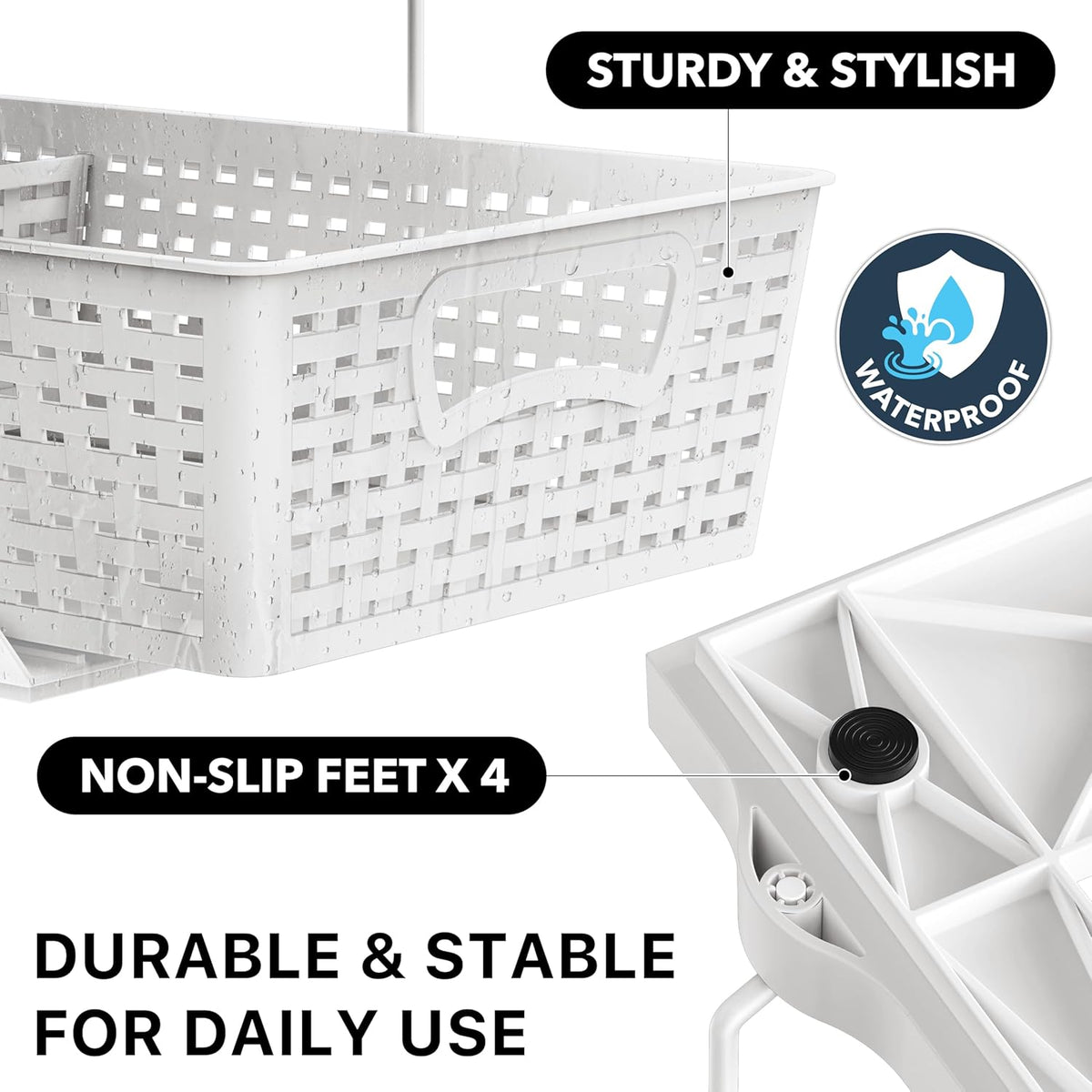 Simple Houseware 2 Tier Pull-Out Sliding Drawer Under Sink Storage, White