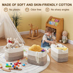 OIAHOMY Cotton Rope Storage Baskets for Organizing Gradient Yellow 3-Pack
