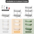 Akinbas 3 Tier Bathroom Organizer Countertop Makeup Perfume Tray Skincare Organizer for Bathroom Dresser Vanity (Grey)