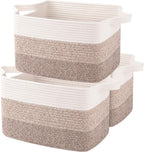 OIAHOMY Cotton Rope Storage Baskets for Organizing Gradient Yellow 3-Pack