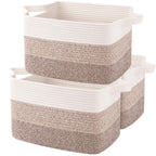 OIAHOMY Cotton Rope Storage Baskets for Organizing Gradient Yellow 3-Pack