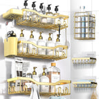 NESOMI 7-Pack Shower Caddy Adhesive,Stainless Steel Shower Organizer Shelf
