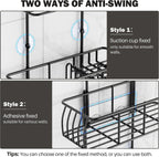 Epicano Shower Caddy Hanging,Large Capacity Shower Organizer,Black