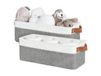 StorageWorks Narrow Storage Bins, Long Baskets, Brown and Beige, 2-Pack