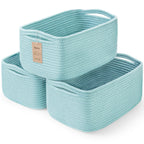 3 Pack Small Storage Baskets for Organizing, 11.8×7.8×5.1", Mixed Brown