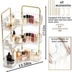 3-Tier Corner Bathroom Organizer, Skincare Vanity Counter Shelf Clear