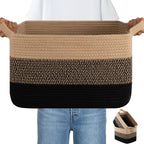 OIAHOMY Cotton Rope Storage Baskets for Organizing Gradient Yellow 3-Pack