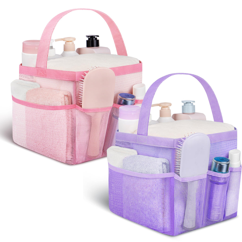 Mesh Shower Caddy Portable - 9 Pockets for College Dorm Room Essential