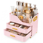 Booklov Large Makeup Organizer for Vanity, Bathroom Countertop, White