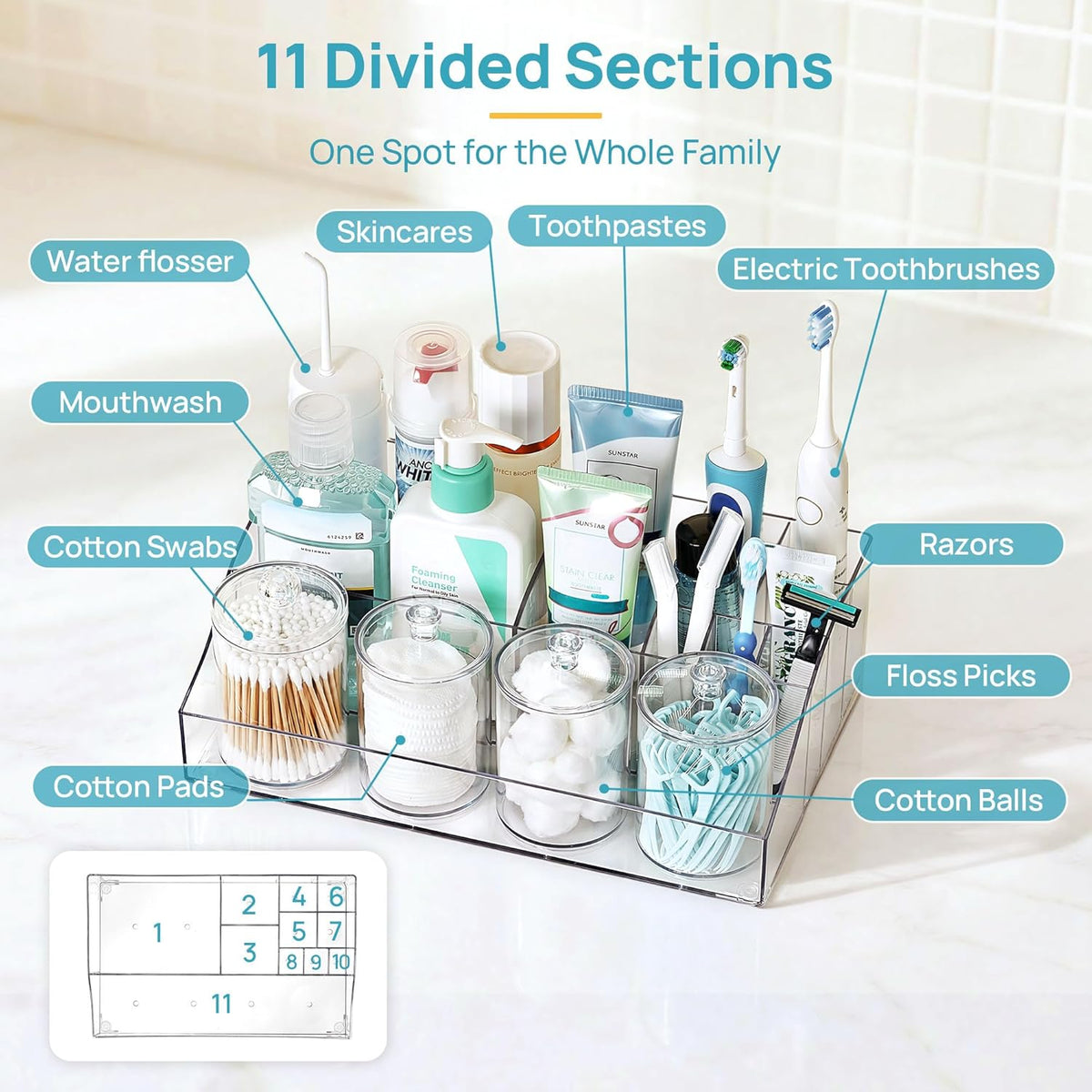 Vtopmart 5 PCS Bathroom Countertop Organizer Sets