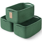 3 Pack Small Storage Baskets for Organizing, 11.8×7.8×5.1", Mixed Brown