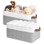 StorageWorks Narrow Storage Bins, Long Baskets, Brown and Beige, 2-Pack