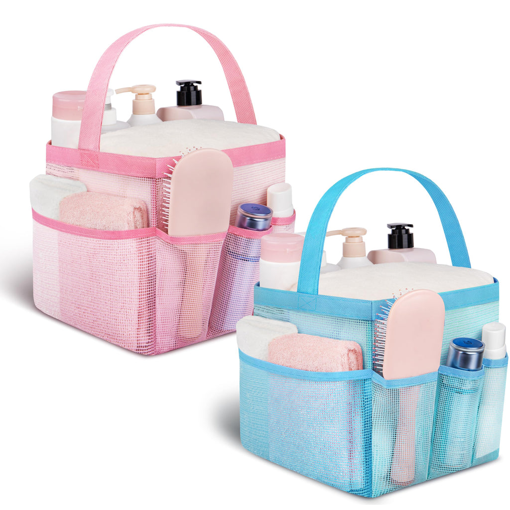 Mesh Shower Caddy Portable - 9 Pockets for College Dorm Room Essential