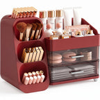 Booklov Small Makeup Organizer for Vanity Countertop, Cream
