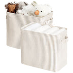 StorageWorks Narrow Storage Bins, Long Baskets, Brown and Beige, 2-Pack