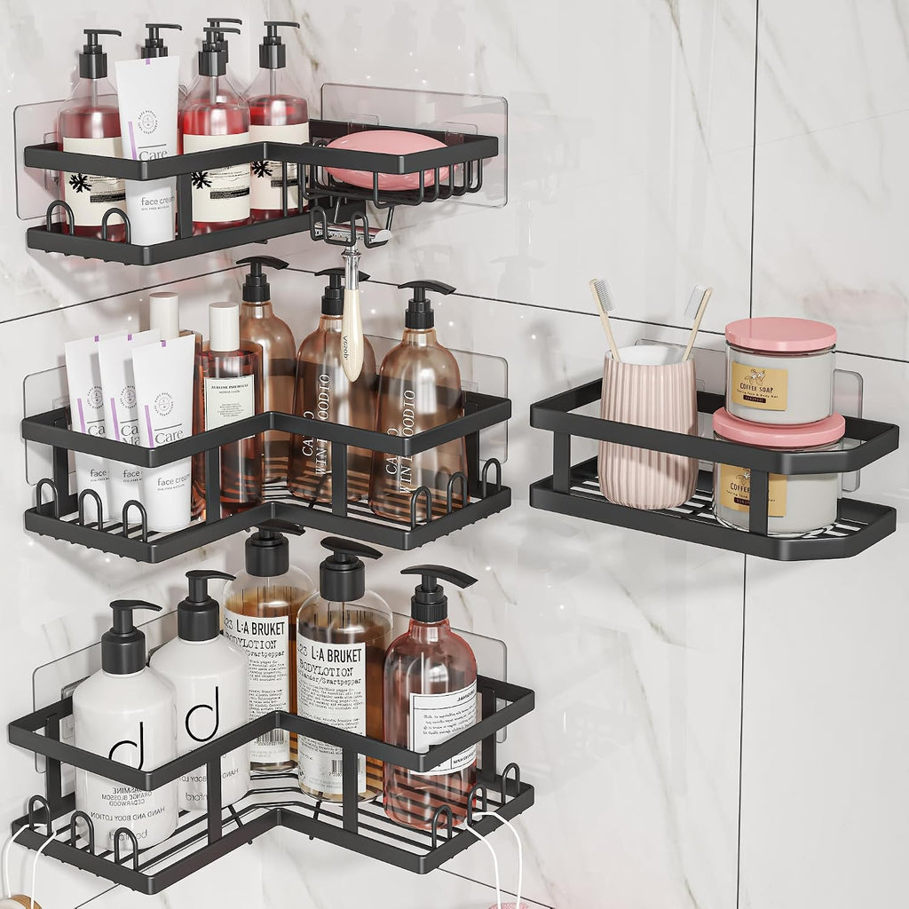 Youvip Shower Caddy Corner No Drilling-Adhesive, Shower Shelves-Rustproof