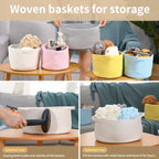 Happyiren Medium Woven Cotton Rope Basket, Empty DIY Gift Basket for Burr
