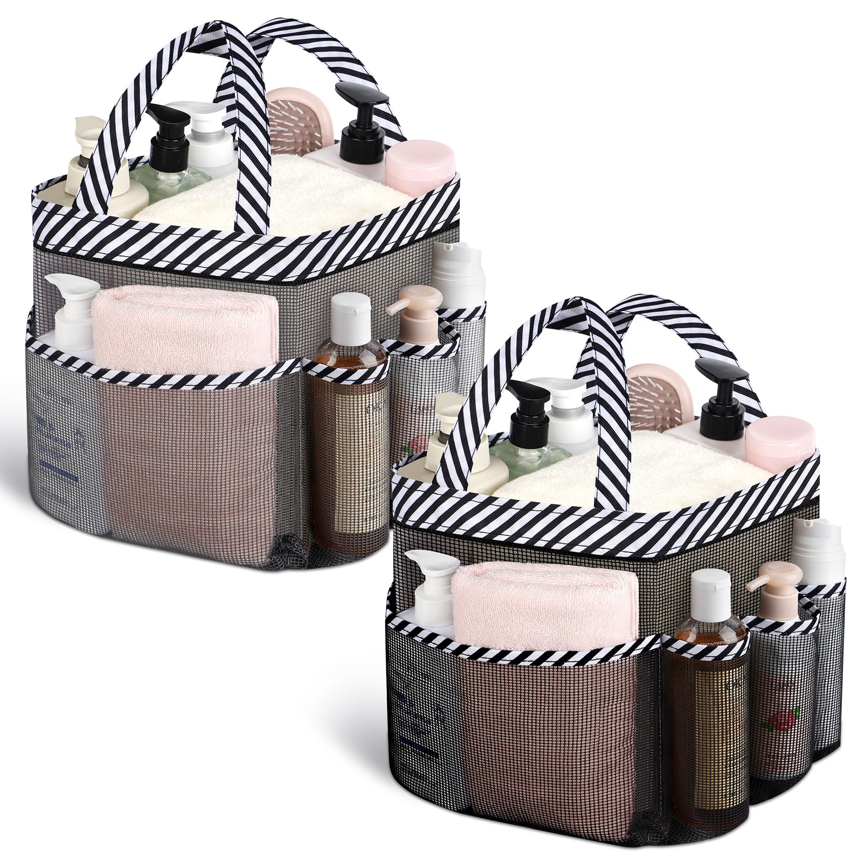 Mesh Shower Caddy Portable - 9 Pockets for College Dorm Room Essential