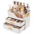 Booklov Large Makeup Organizer for Vanity, Bathroom Countertop, White