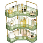 3-Tier Corner Bathroom Organizer, Skincare Vanity Counter Shelf Clear