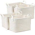 BROWNLILY Handwoven Wicker Storage Baskets, Pack of 4, Brown