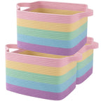OIAHOMY Cotton Rope Storage Baskets for Organizing Gradient Yellow 3-Pack
