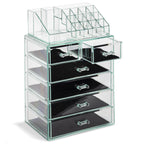 Sorbus Makeup Organizer, 7-Drawer Acrylic 2-Piece Set (Clear)