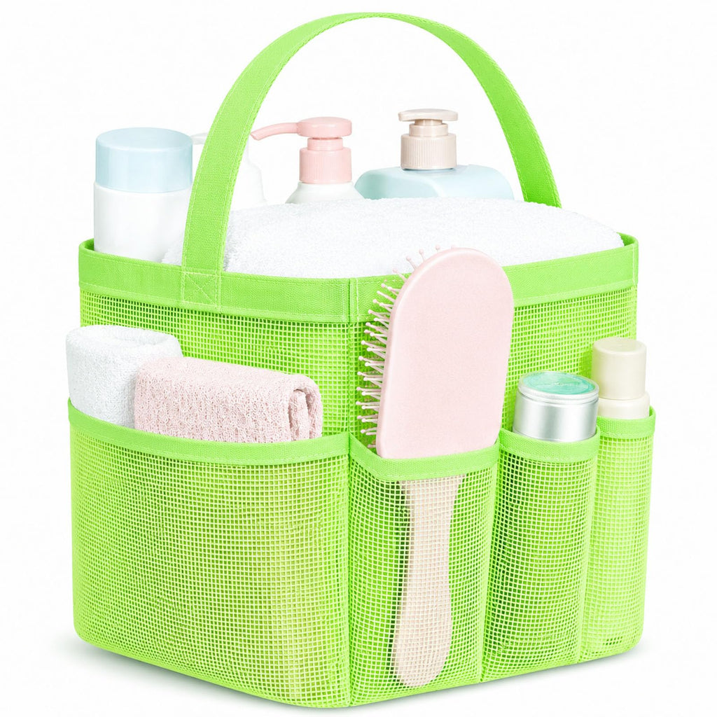 Mesh Shower Caddy Portable - 9 Pockets for College Dorm Room Essential