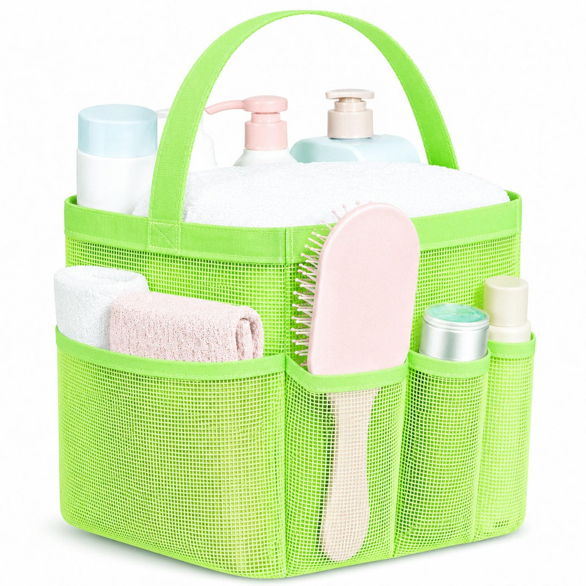 Mesh Shower Caddy Portable - 9 Pockets for College Dorm Room Essential