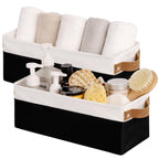 StorageWorks Narrow Storage Bins, Long Baskets, Brown and Beige, 2-Pack