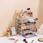 Sorbus Makeup Organizer, 6-Drawer Acrylic 2-Piece Set (Clear)