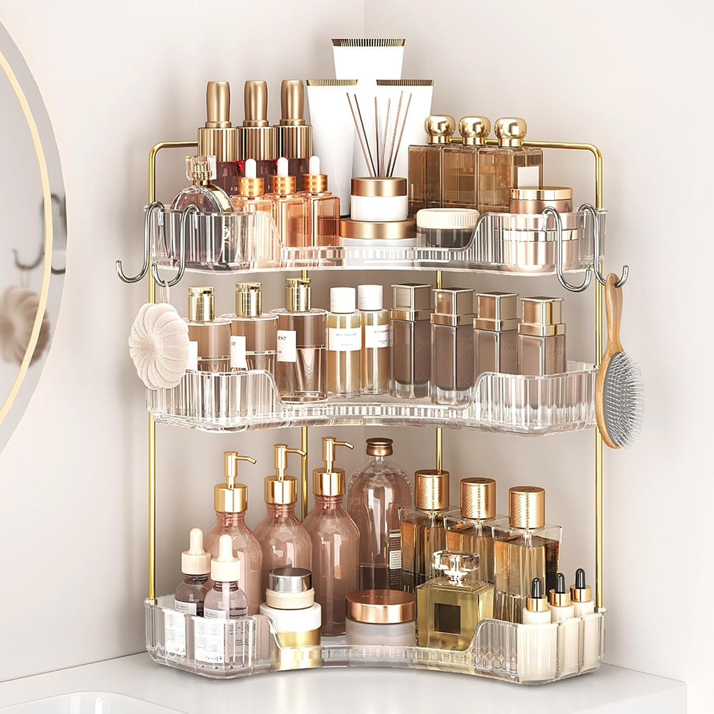 Corner Bathroom Counter Organizer 3-Tier Bathroom Organizer
