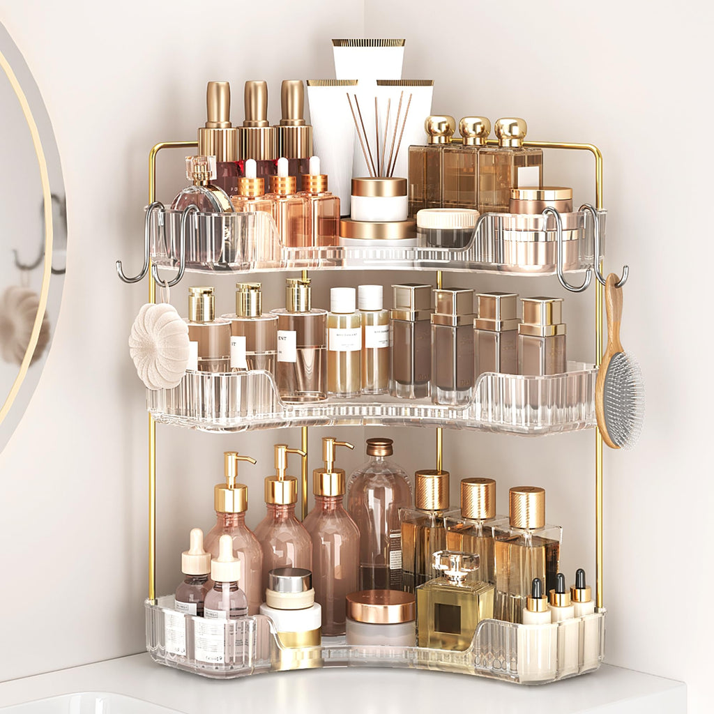 Corner Bathroom Counter Organizer 3-Tier Bathroom Organizer