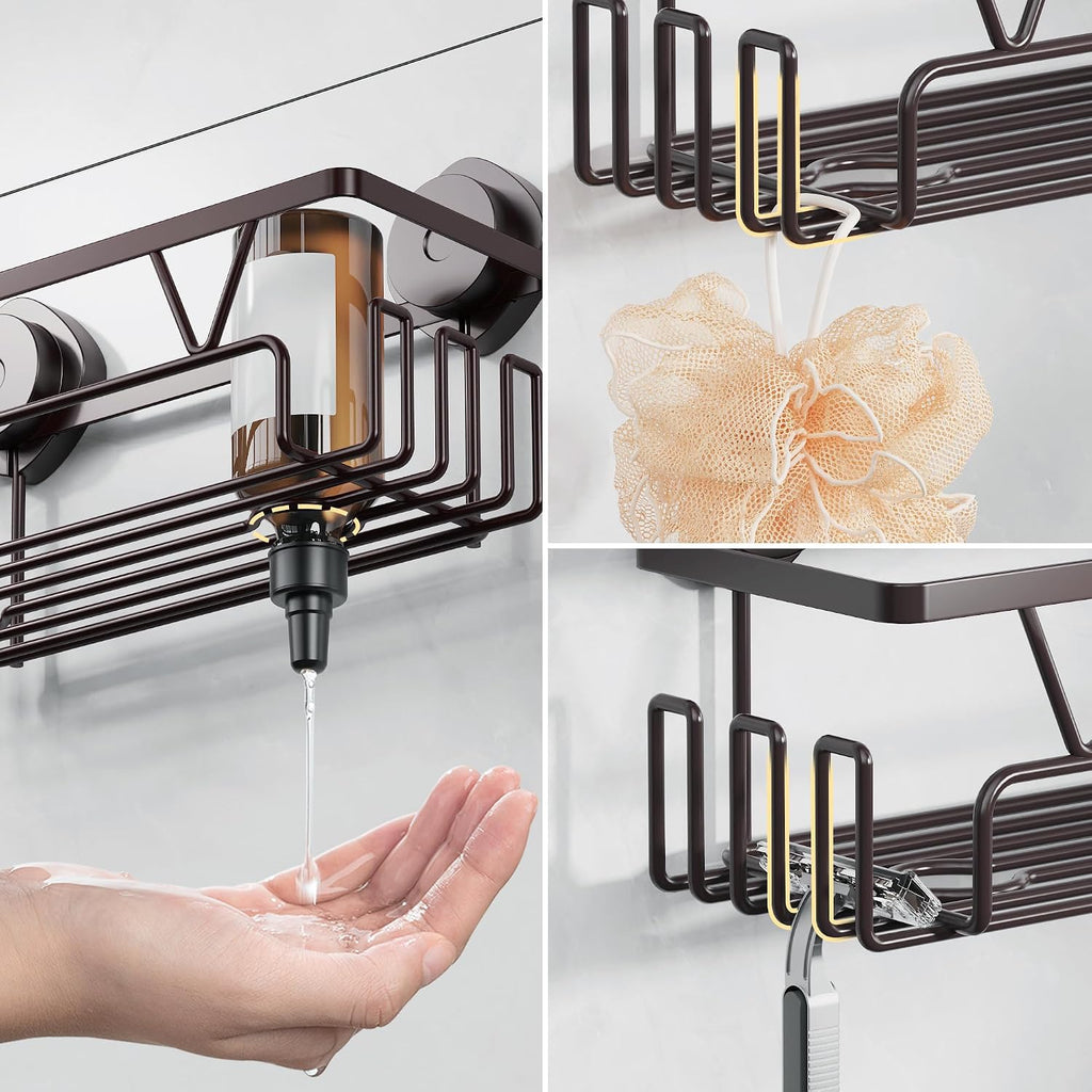 KEGII Shower Caddy Suction Cup Shower Organizer No Drill Bathroom Storage
