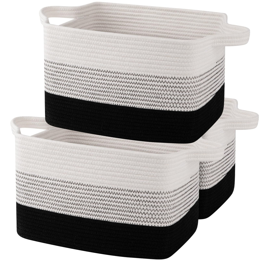 OIAHOMY Cotton Rope Storage Baskets for Organizing Gradient Yellow 3-Pack