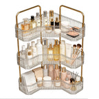 3-Tier Corner Bathroom Organizer, Skincare Vanity Counter Shelf Clear