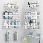 Liuoud 5 Pack Shower Caddy for Inside Shower, Gold Bathroom Storage Decor