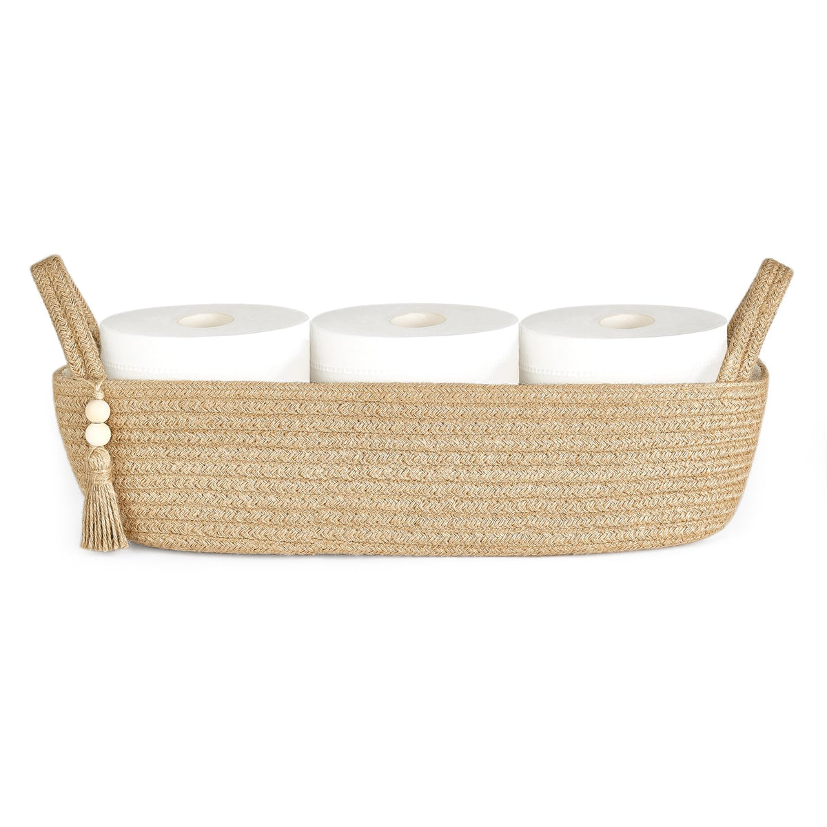 Mkono Toilet Paper Basket, Boho Bathroom Decor, Small Storage Organizer